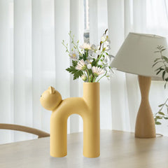 Ceramic cat vase